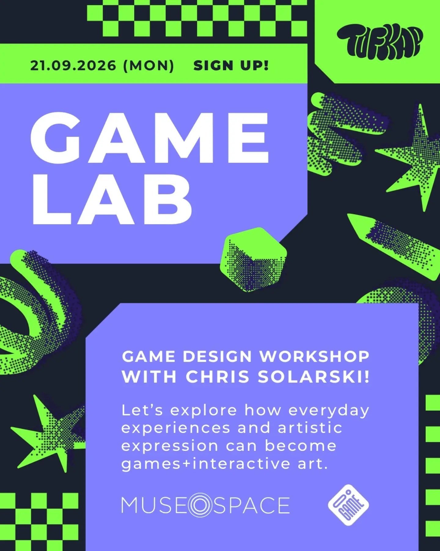 Game Lab poster · game design workshop with Chris Solarski